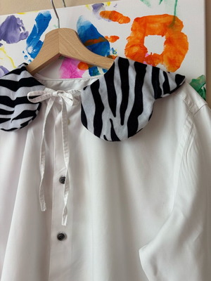 Shirt new, handmade with vintage collar