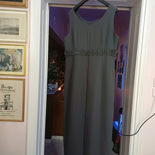 Set dress with tunic new, gray, size 56, long elegant