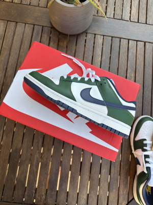 Nike Dunk Low shoes new, blue and green, size 43
