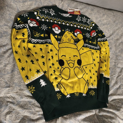 Difuzed Pokemon Pikachu Christmas Spirit Ugly Sweater Large new