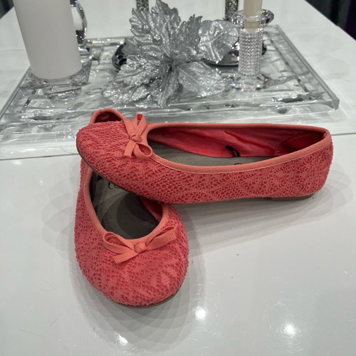 Women's ballet flats used, coral color, size 38