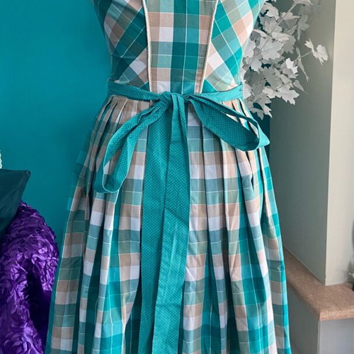 Turquoise Bavarian Dirndl Dress new with charms and pearls