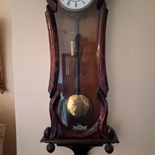 Wall clock carved wood from Prague, like new, 18th-19th century