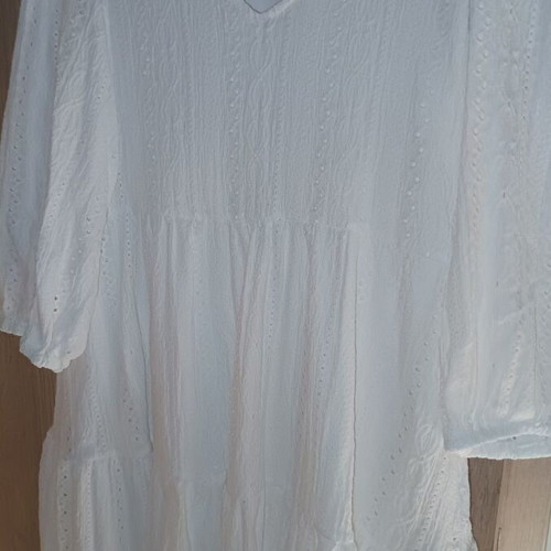 Sinsay White Guipure Dress New Size L with 3/4 Sleeve