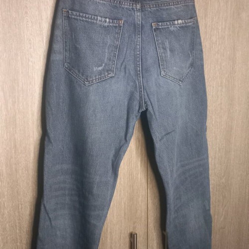 Bershka women's jeans like new, size 34, blue with rips