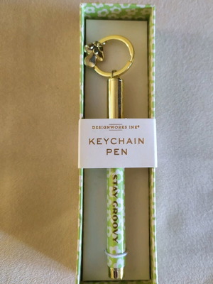 Keychain pen Stay Groovy new, stainless steel 0.7mm tip