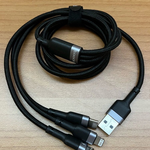 Toocki 3-in-1 Fast Charging Cable 100W new, USB-C Micro USB Lightning