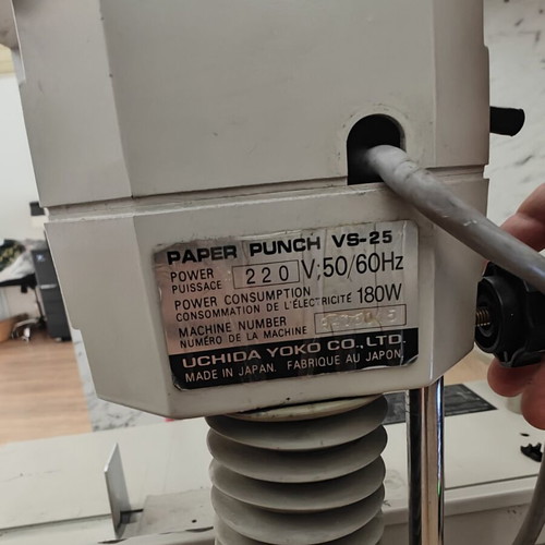 Drill for printing shop used with spare drill bits