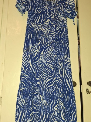 Midi dress like new, white and blue, worn twice