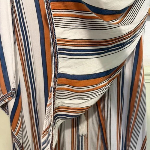 Long Kimono striped, like new, white and orange by Achilleas Accessories
