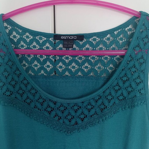 Maxi dress Esmara like new, petrol with lace top