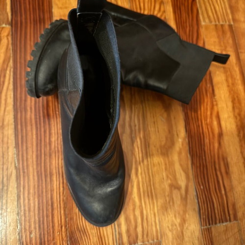 Zara boots used with high thick heel, leather, size 39