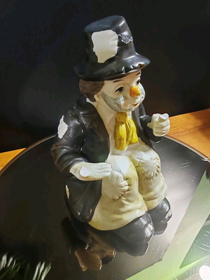 Фигурка на клоун хобо употребявана, винтидж