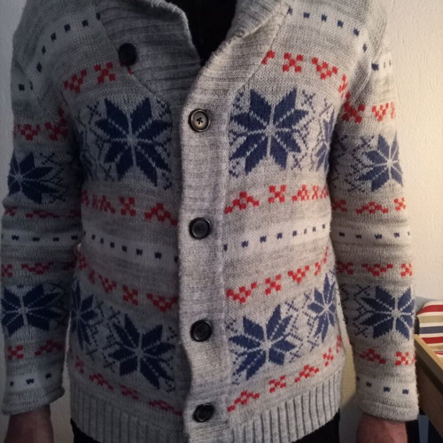 Knitted men's cardigan XL used, gray