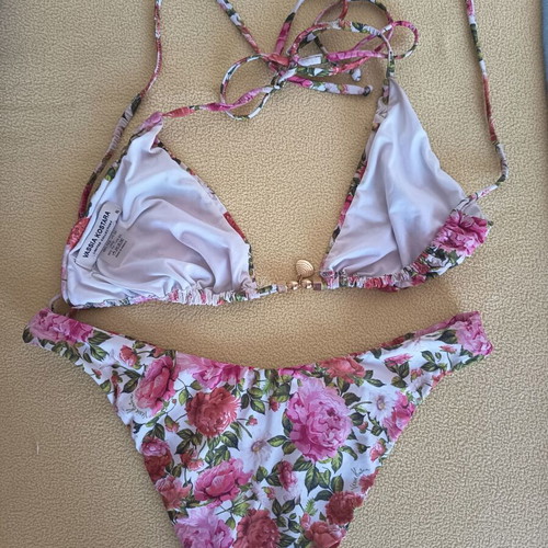 Vassia Kostara pink passion bikini set, medium bottom, XL top