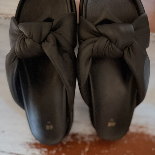H&M Black Slides with Bow Size 40 like new