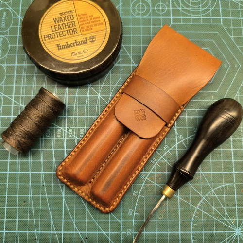 Handmade leather pen and pencil case