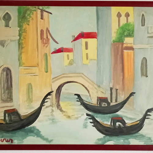 Dora Bouki oil painting in excellent condition, signed