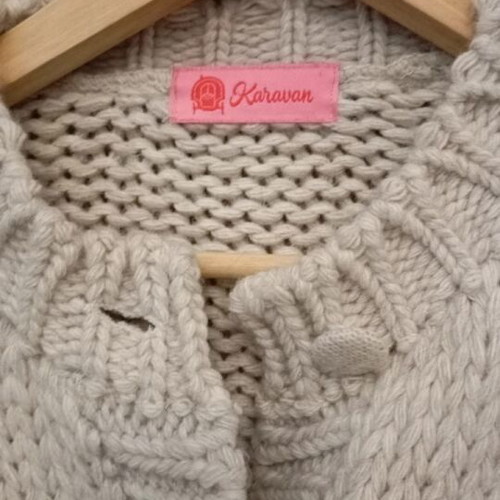 Karavan cardigan short with puffed sleeves like new, beige