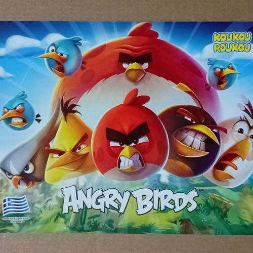 Bingo Koukou Roukou Angry Birds album with complete sticker set, like new