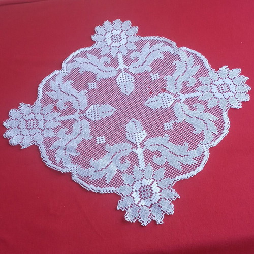 Filet lace handmade vintage 1950 doily from Tinos