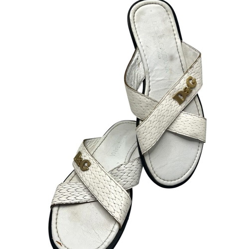 Dolce & Gabbana leather flats used, size 41, white