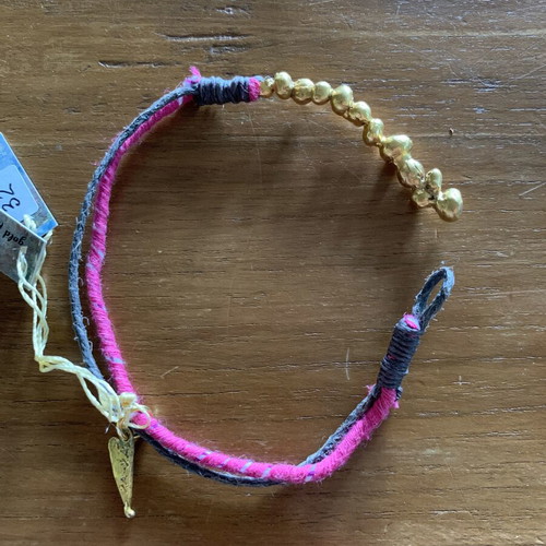 Aleema Handmade Bracelet with 24K Gold-Plated Bronze New