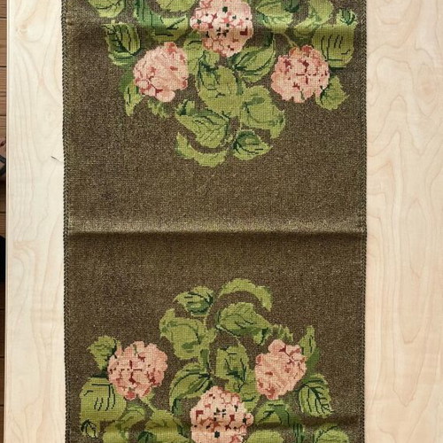 Handmade embroidery with fringes made to order, 1.16m x 0.39m