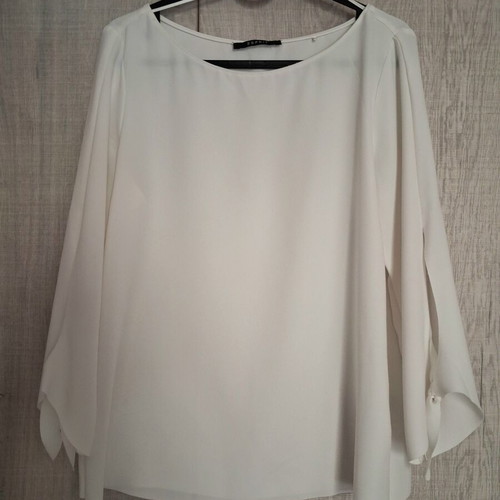 Esprit blouse size 38 like new, white/cream, 3/4 sleeve