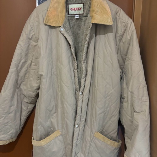 Unisex jacket used, gray and beige, size XL