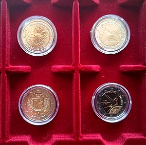 8 ακυκλοφόρητα (UNC) νομίσματα ονομαστικής αξίας δύο ευρώ
