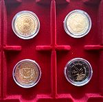  8 ακυκλοφόρητα (UNC) νομίσματα ονομαστικής αξίας δύο ευρώ