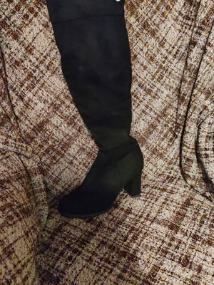 Boots black castor over-the-knee heel height 9 cm like new size 38