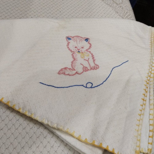 Vintage baby blanket used