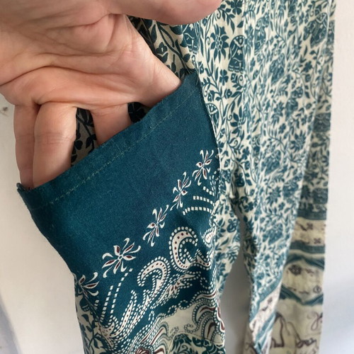 Salvari hippie shop rayon, like new, one size, white and green