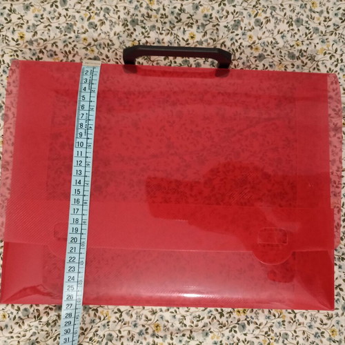 Plastic Document Case with Handle, Red, Like New