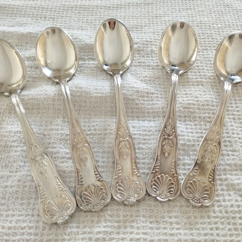 Kings Pattern Vintage Teaspoons Set of 12 NOS with Original Cloth Case