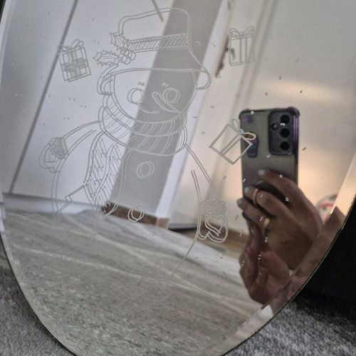 Christmas clock mirror oval like new