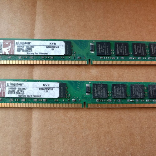 Ram Kingston KVR667D2N5/1G 1GB used, pack of 2 pieces