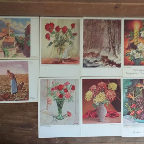Collectible postal cards of organization Mporeis like new, set of 8