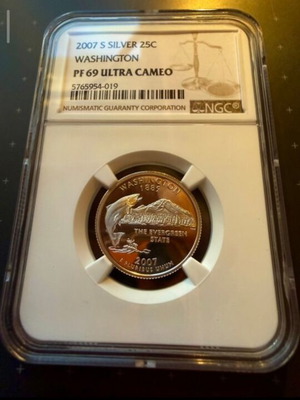 USA Quarter 2007-S Washington Silver PF69 Ultra Cameo