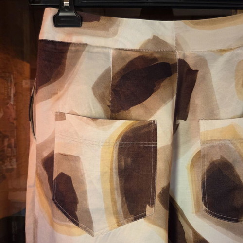 Silk pants Massimo Dutti Limited Edition like new, beige and brown, size L