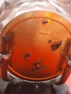 Mechanical Russian Mayak clock used, table