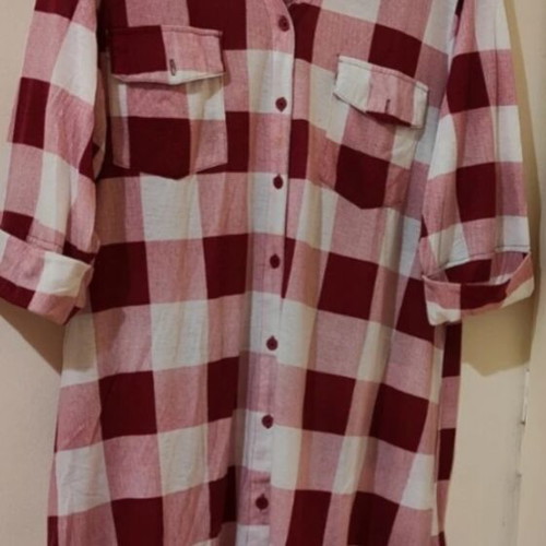 Love J checked shirt, size 3XL, burgundy white pink
