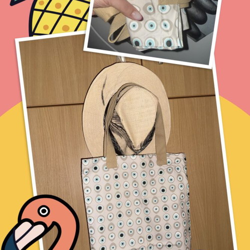 Anamnesia Tote Bag The Eye New, Beige Cotton Shoulder Bag