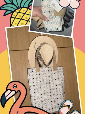 Anamnesia Tote Bag The Eye New, Beige Cotton Shoulder Bag