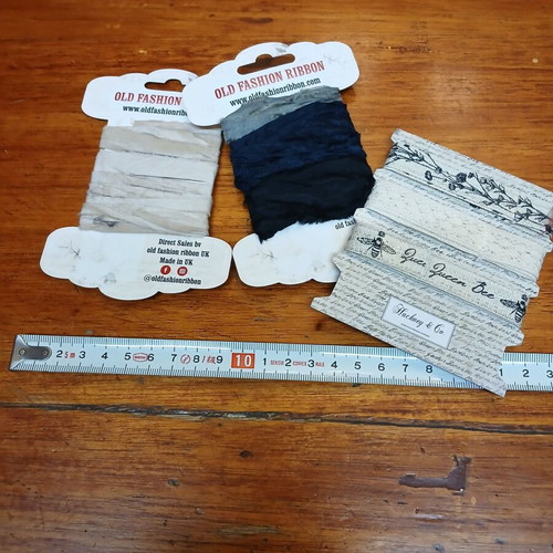 Vintage style ribbon pack, 3 pieces, new