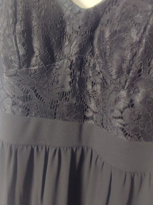 Maxi dress black lace with slit, like new, size S/M by Artisti Italiani
