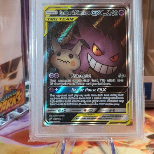 Pokemon Card Gengar & Mimikyu GX 2019 Holo Sun & Moon Team Up new