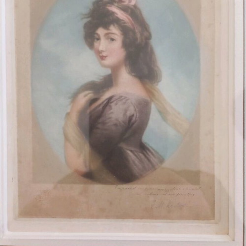 Miss Croker hand-colored collectible engravings, set of 2